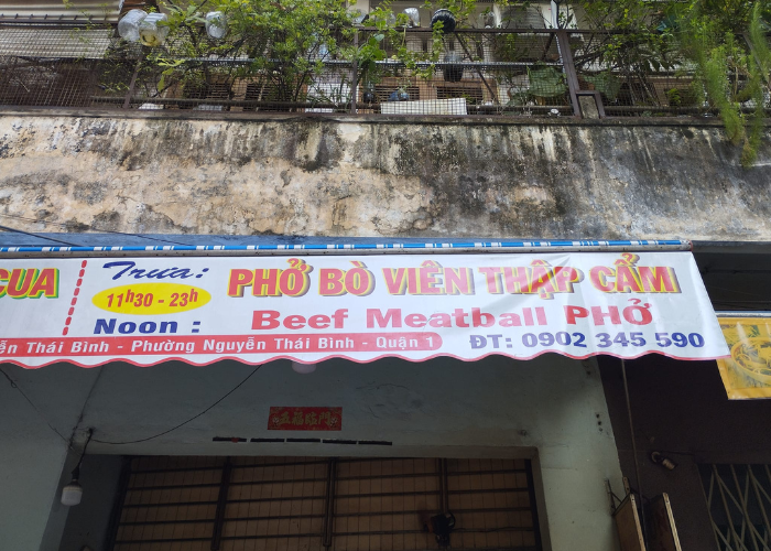quán phở lòng bò bò viên số 7 Nguyễn Thái Bình