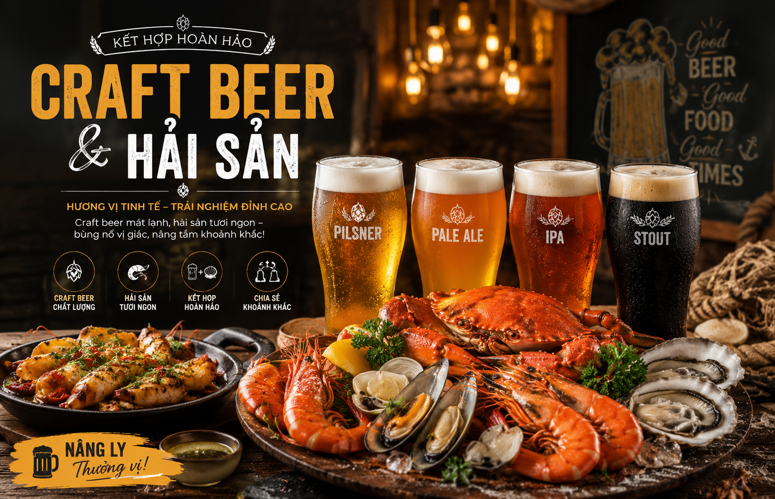 craft beer và hải sản